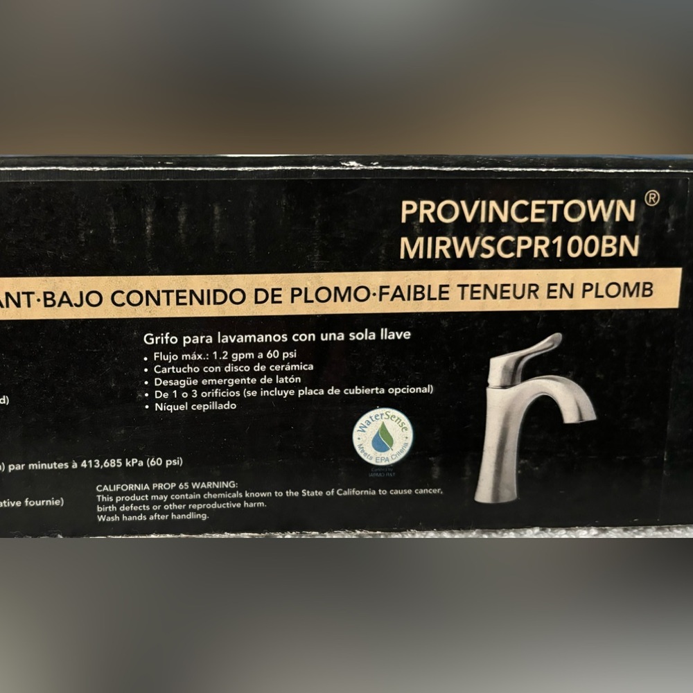 Mirabelle - MIRESCPR100BN - Single Handle Sink Faucet And Assembly Kit - NIB